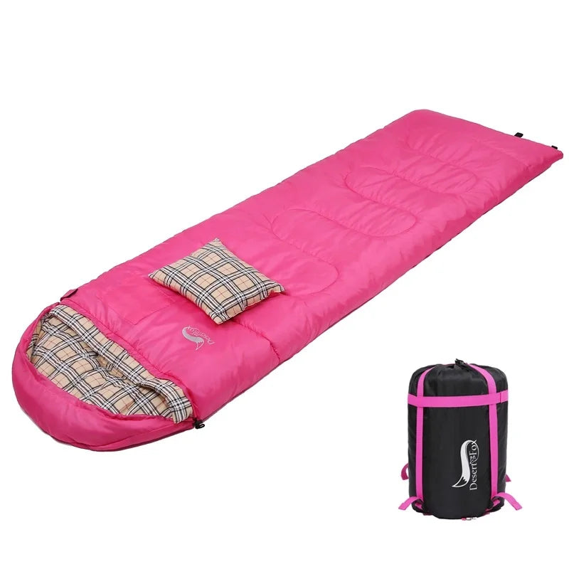 Desert Fox Warm Flannel Sleeping Bag With Pillow