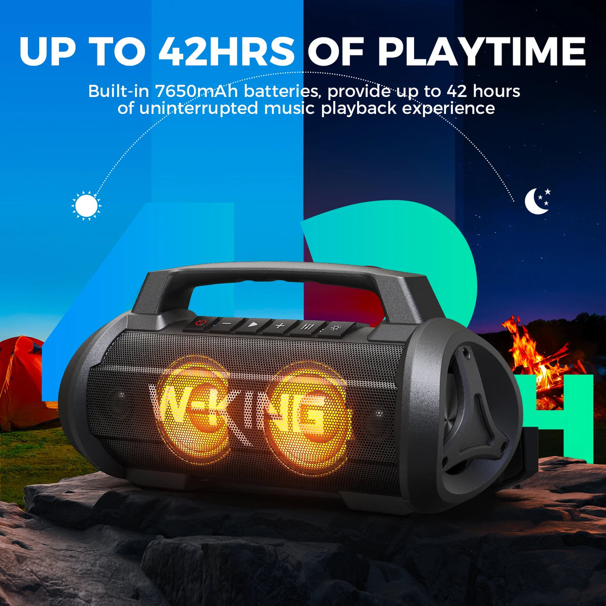W-KING Waterproof Bluetooth Speaker With Bass Boost