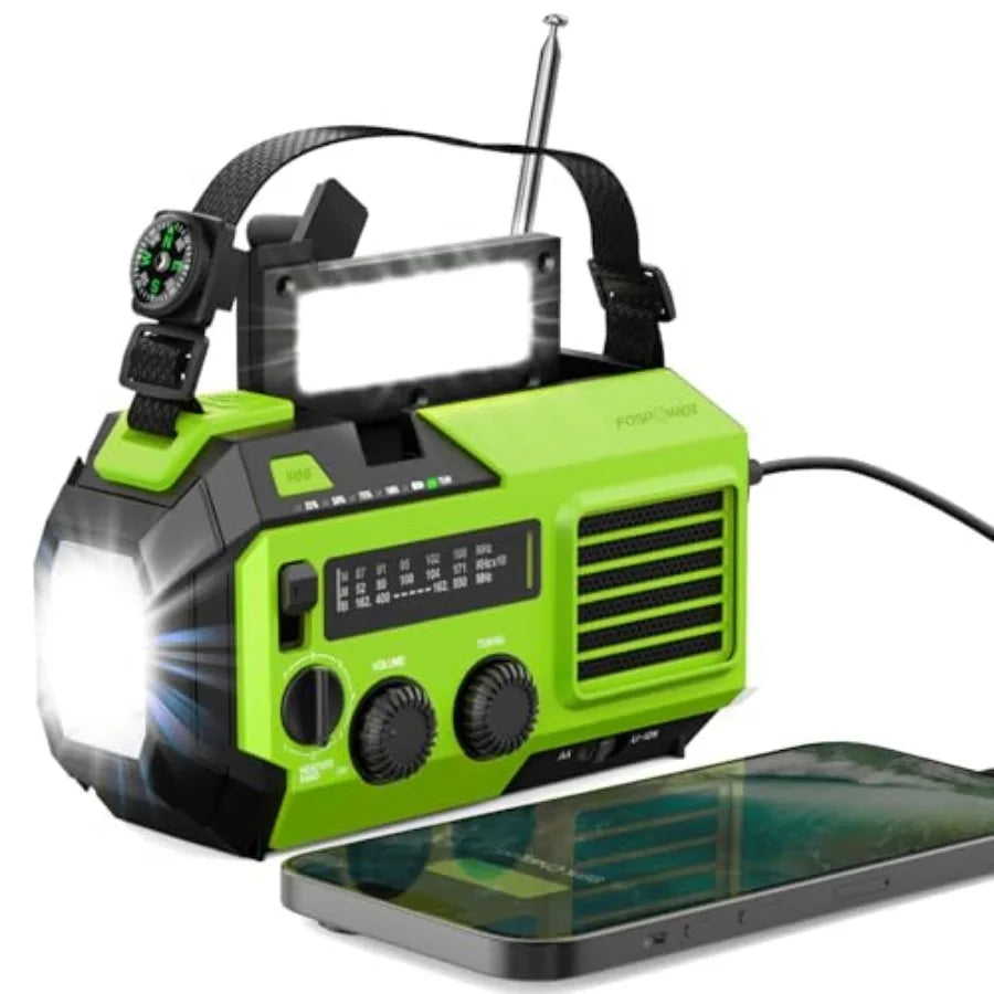 Emergency Weather Radio With Solar Hand Crank Charger