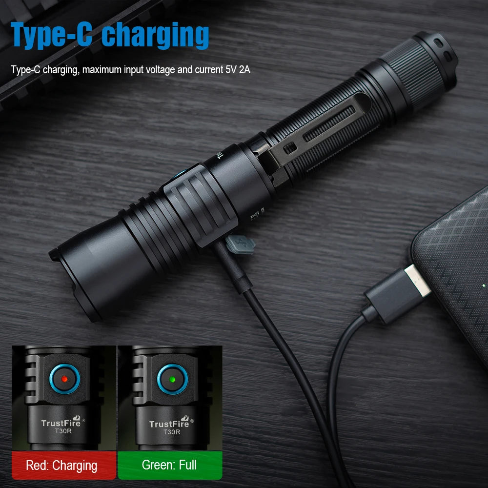 TrustFire T30R Rechargeable Tactical Led Flashlight