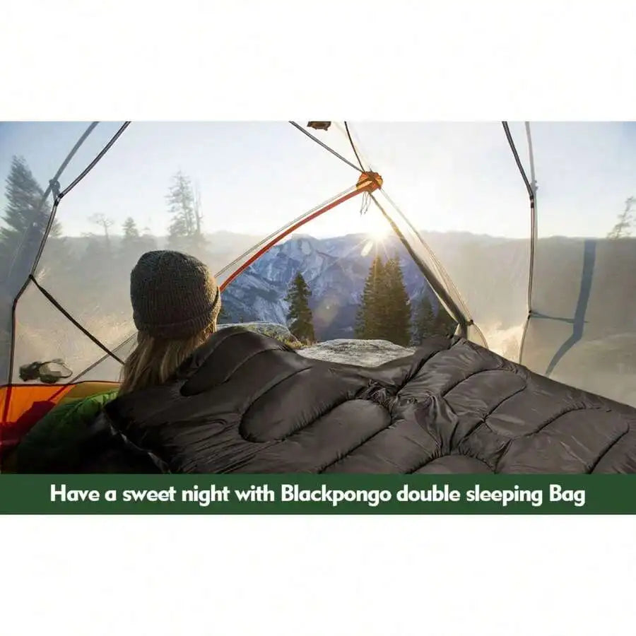 2 Person Double Sleeping Bag With Pillow For Camping