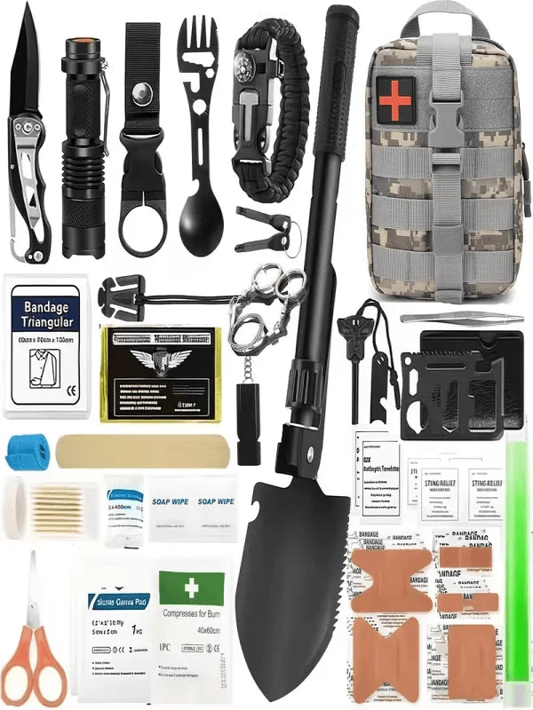 Nylon Survival Kit With First Aid And Molle Bag