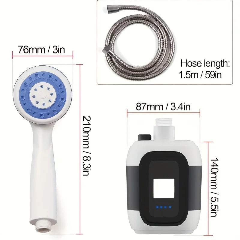 Portable USB Rechargeable Electric Shower Pump