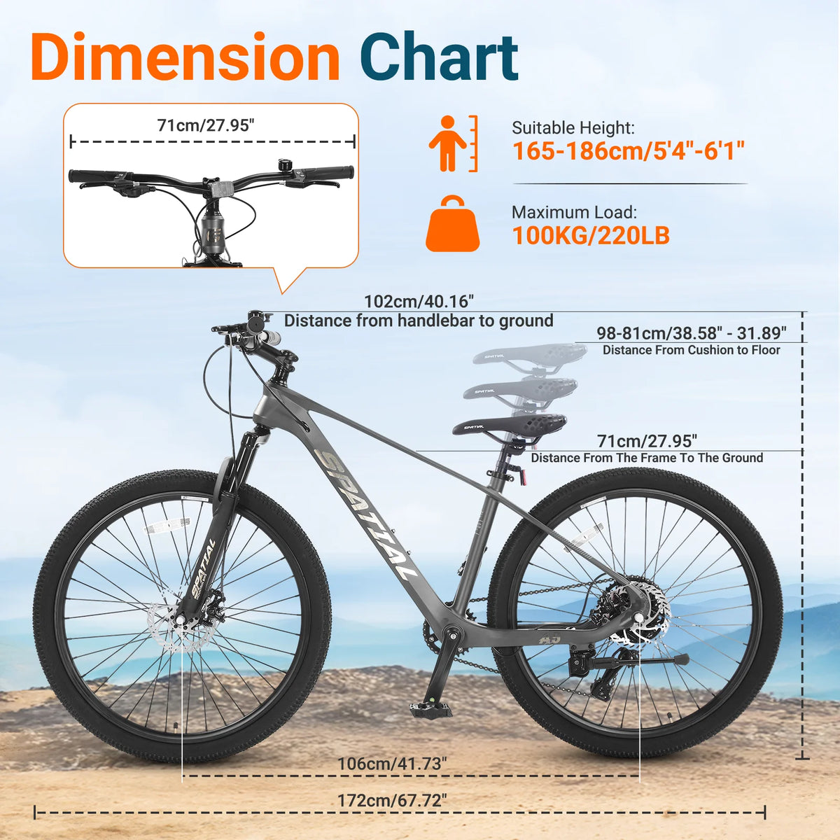 Spatial Hardtail Mountain Bike With Disc Brakes