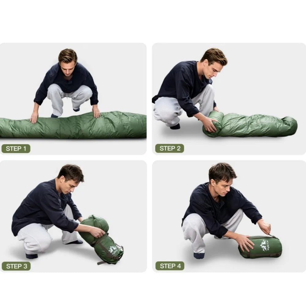 Night Cat Duck Down Mummy Sleeping Bag for Camping