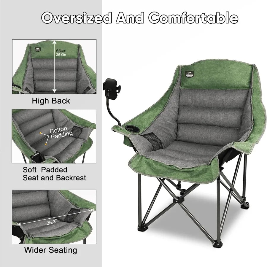 Folding Camping Chair Heavy Duty Padded Outdoor Seat