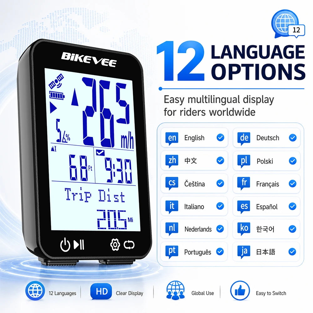 Bikevee GPS Bicycle Computer With Speedometer