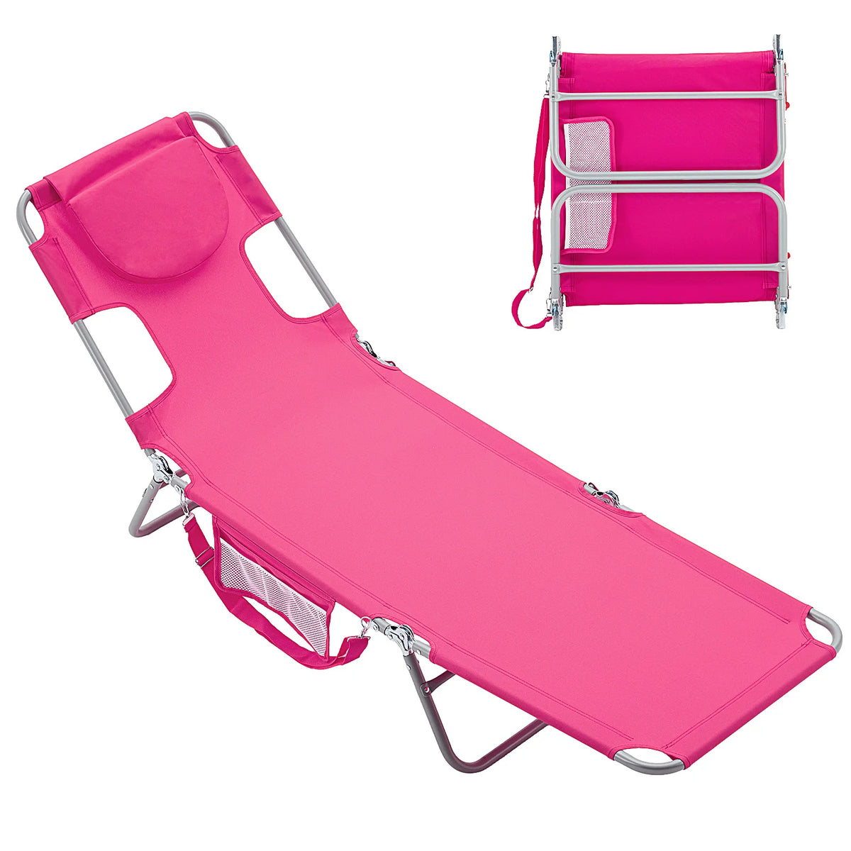 JHK Adjustable Folding Beach Lounge Chair