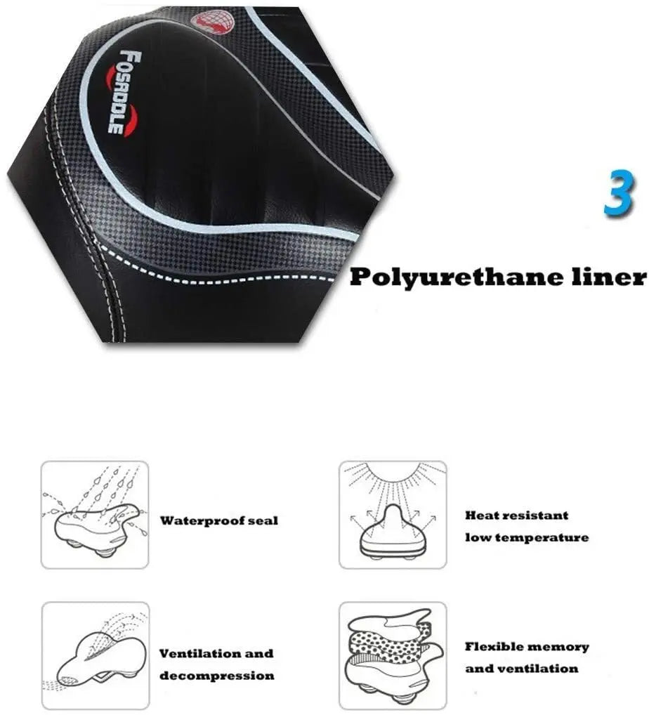 Comfort Bicycle Saddle and Cable Bike Lock Combo