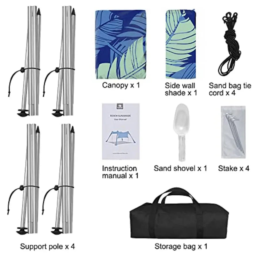 Beach Canopy Tent With Sidewalls And Sun Protection