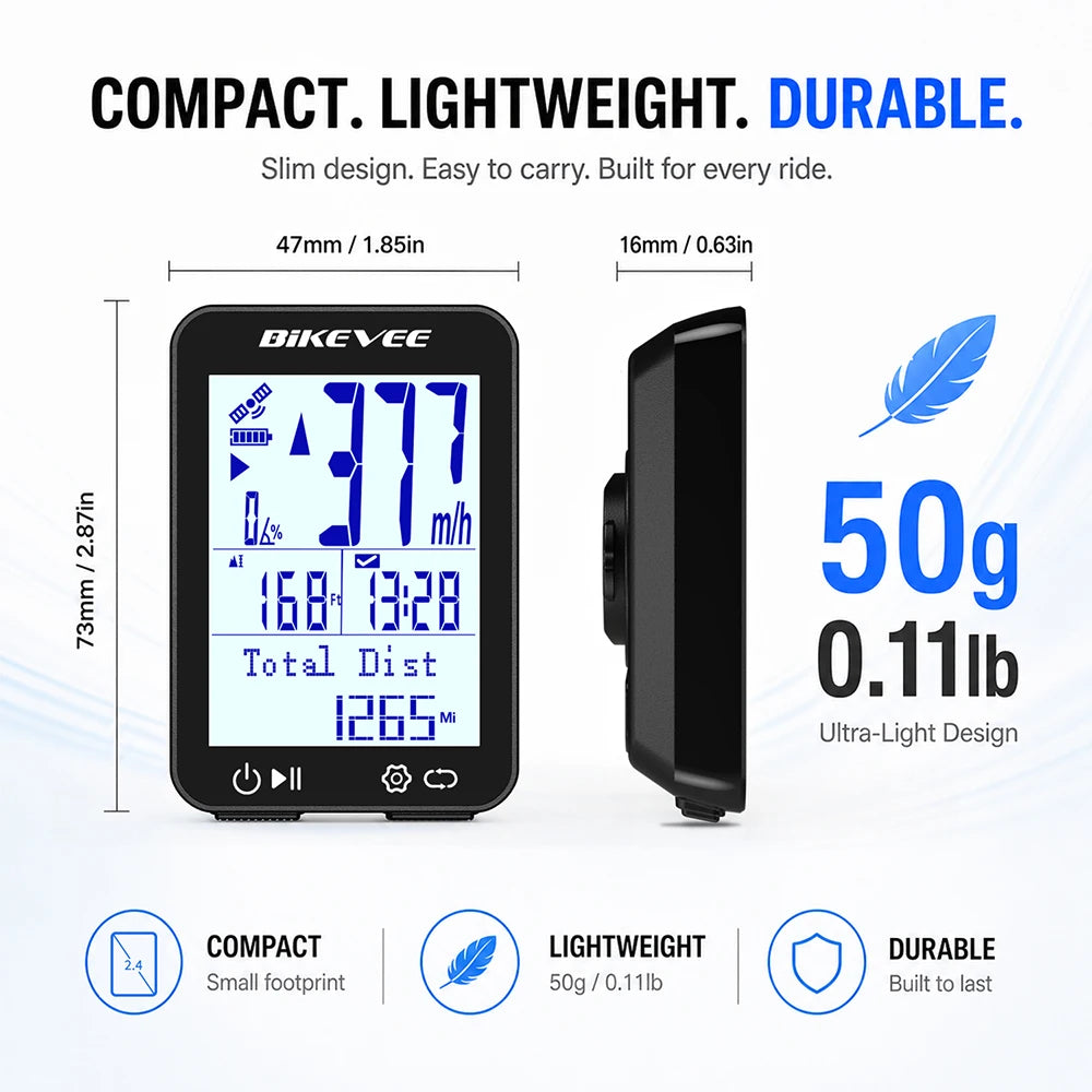 Bikevee GPS Bicycle Computer With Speedometer