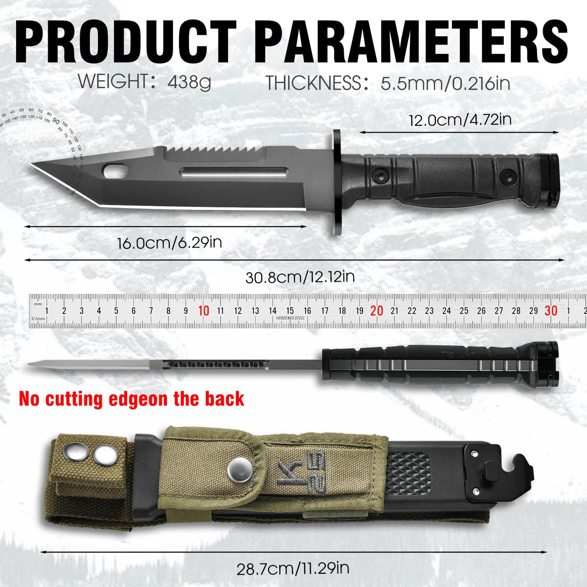 Gdekls Fixed Blade Outdoor Survival Knife