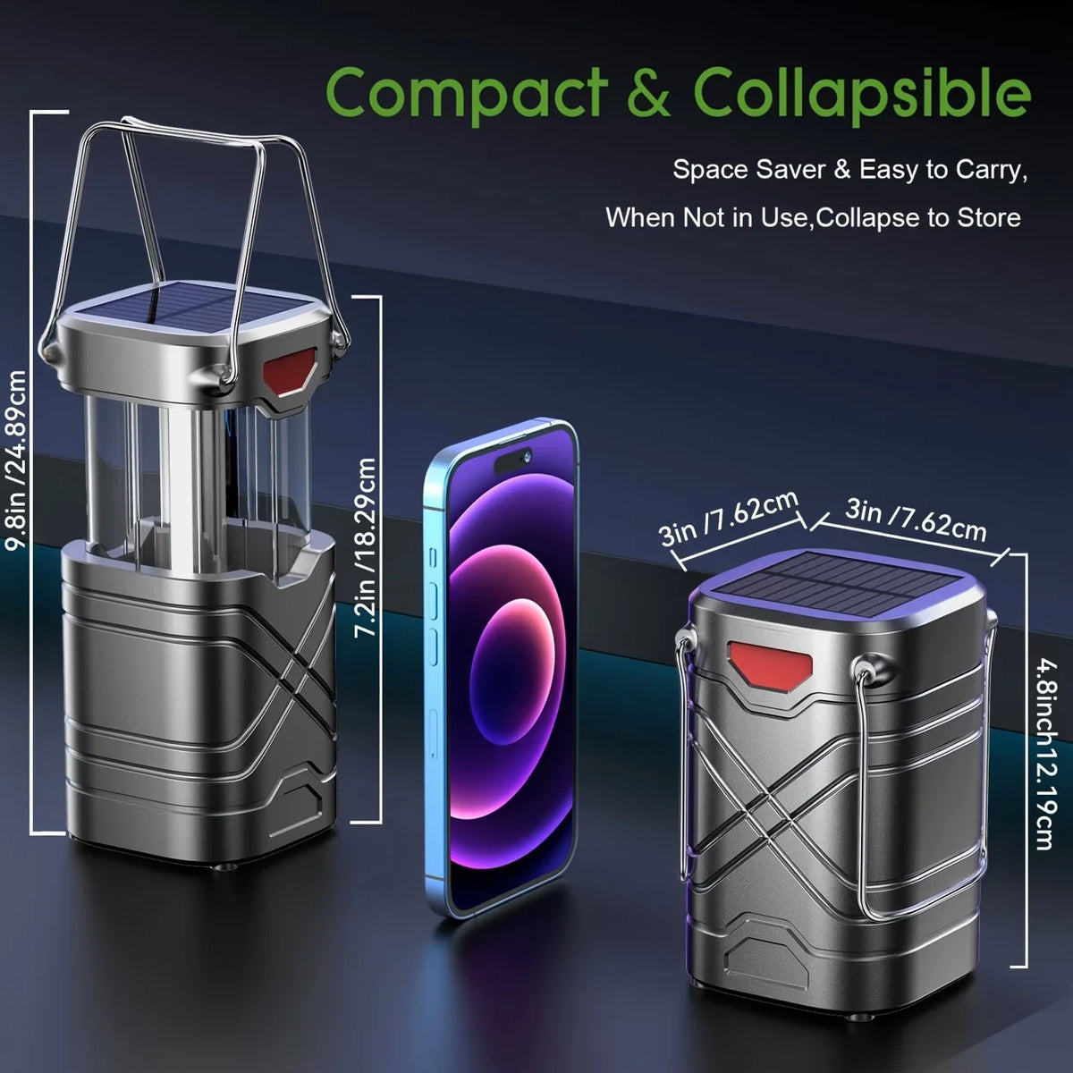 Portable Solar Rechargeable LED Camping Lantern