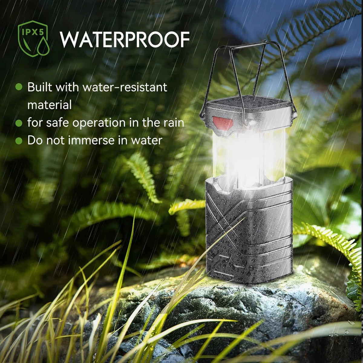 Portable Solar Rechargeable LED Camping Lantern
