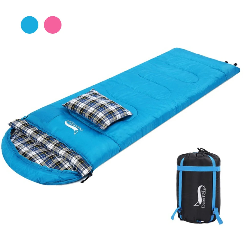 Desert Fox Warm Flannel Sleeping Bag With Pillow