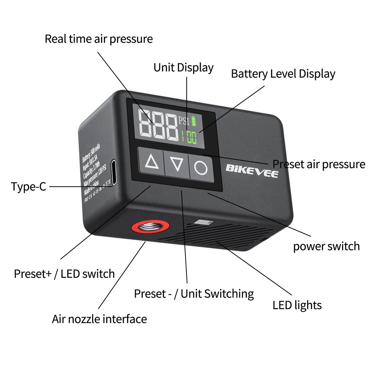 Bikevee Portable Electric Mini Air Pump