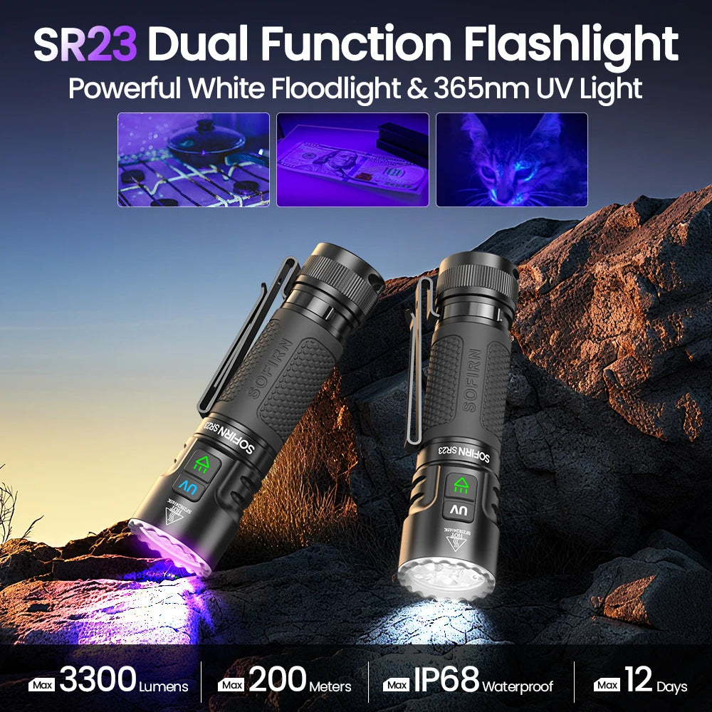 Sofirn SR23 Rechargeable UV LED Flashlight