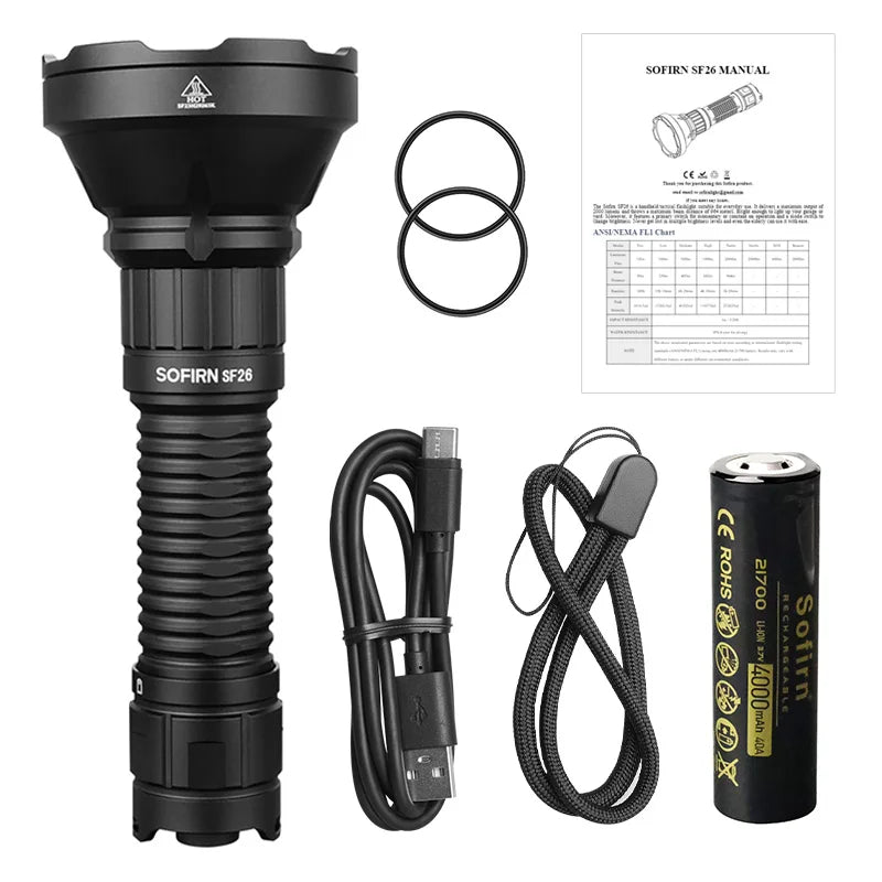 Sofirn SF26 Tactical Rechargeable LED Flashlight
