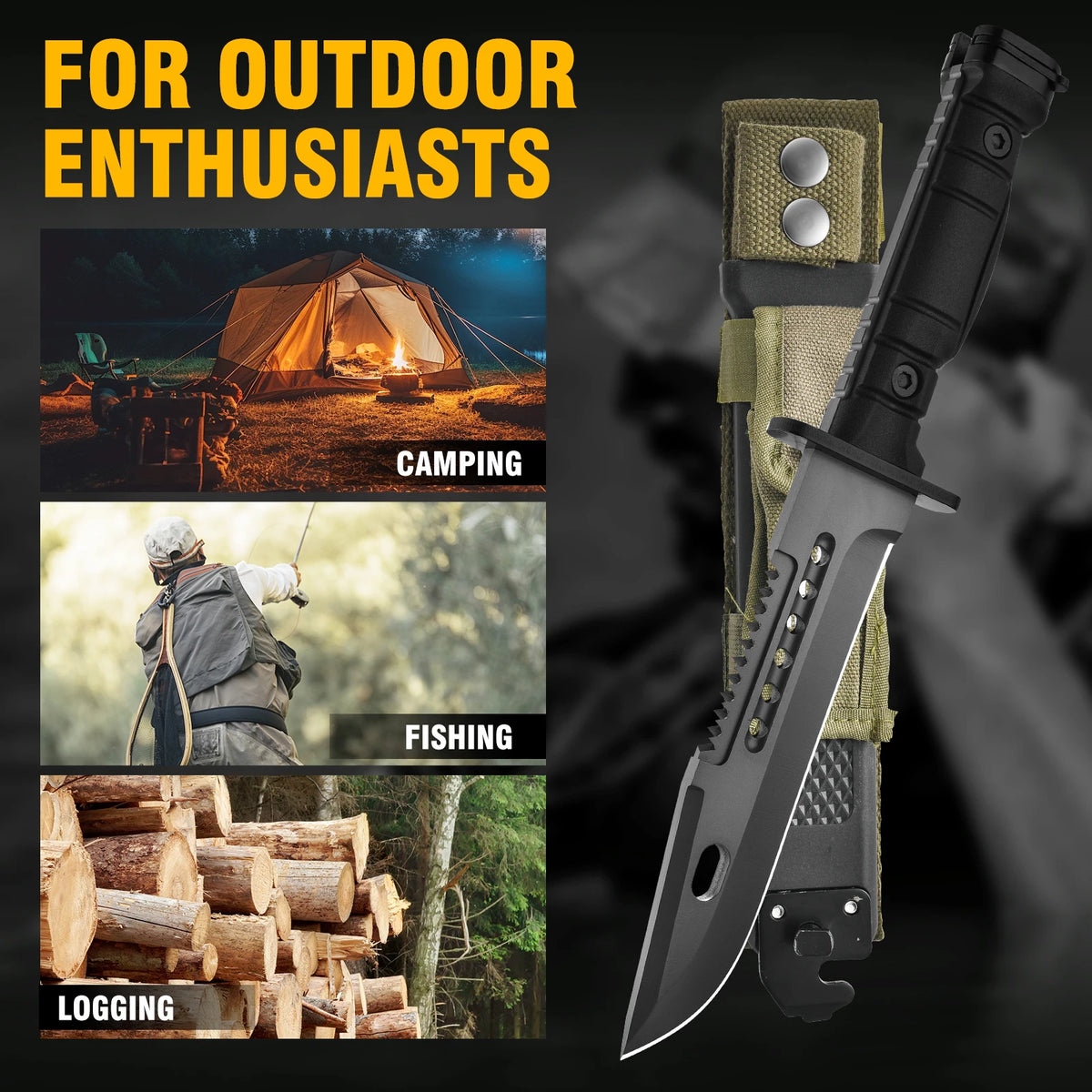 Gdekls Fixed Blade Outdoor Survival Knife