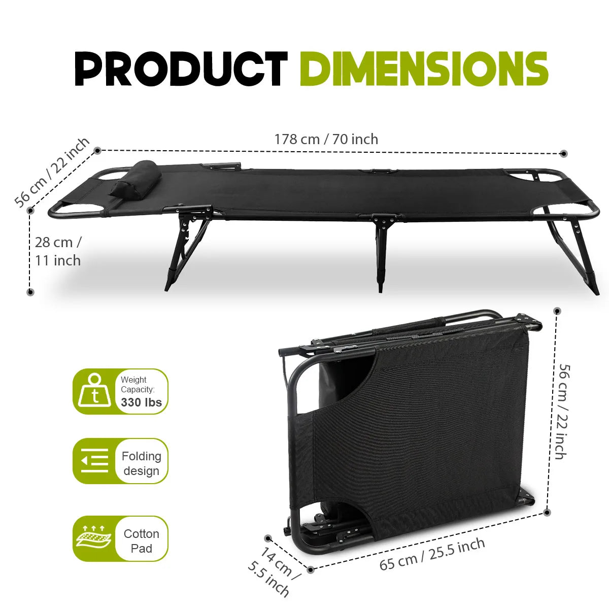 Folding Outdoor Lounge Chair With Adjustable Backrest