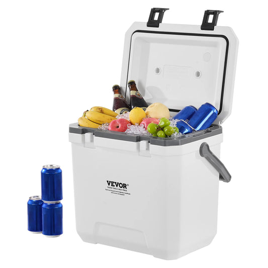 VEVOR Portable Cooler 21/26/38QT Hard Cooler with Ice Retention Heavy-Duty Handles and Cup Holder Suitable for Family Picnics