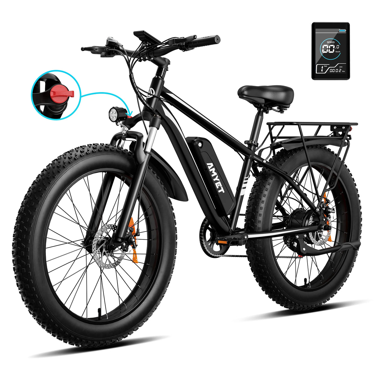 AMYET Electric Fat Tire Mountain Bike