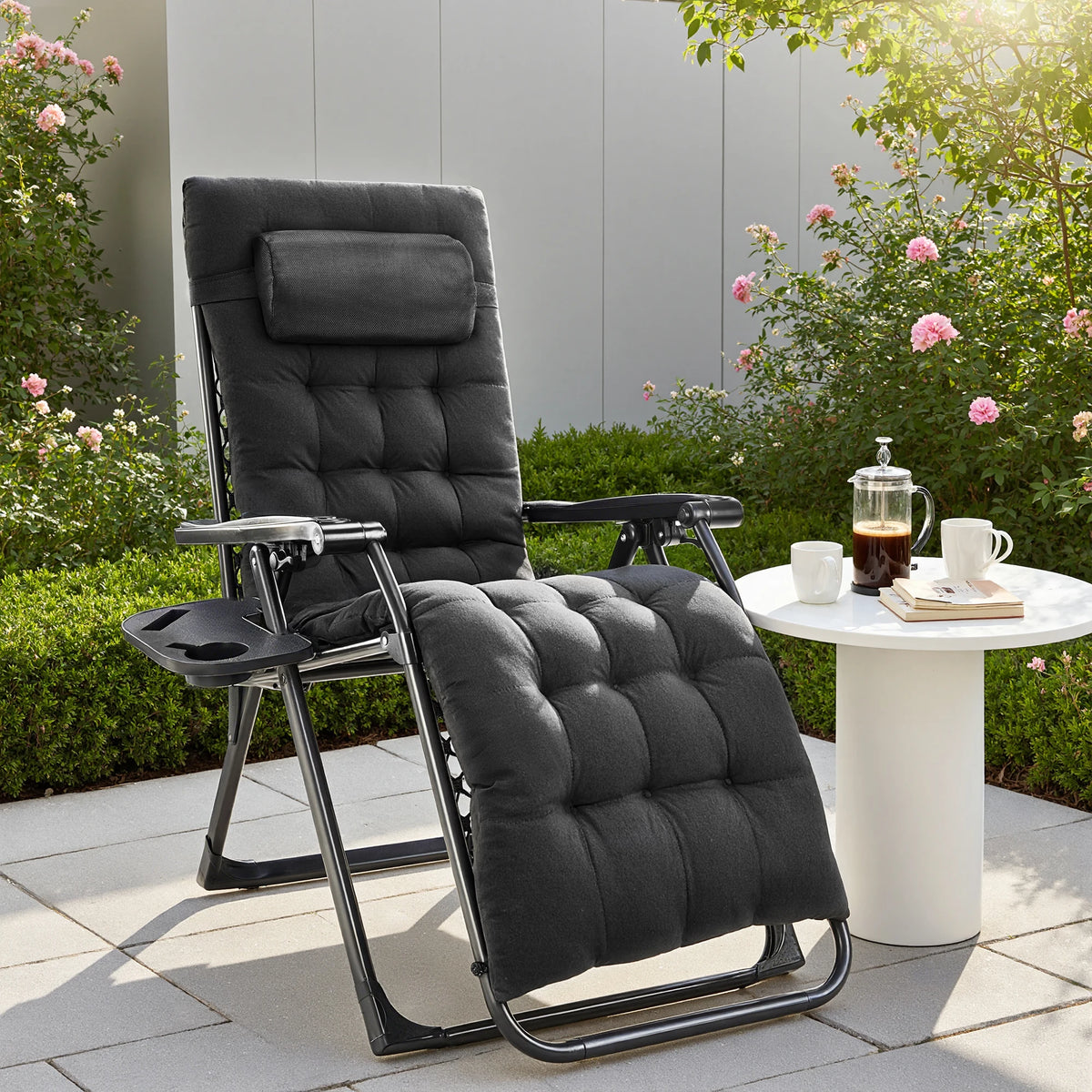 JHK Portable Zero Gravity Outdoor Recliner Chair