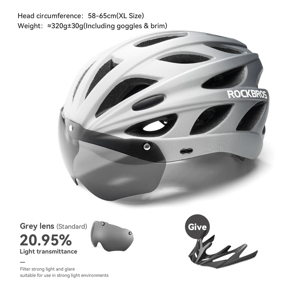 ROCKBROS Lightweight Cycling Helmet With Goggles