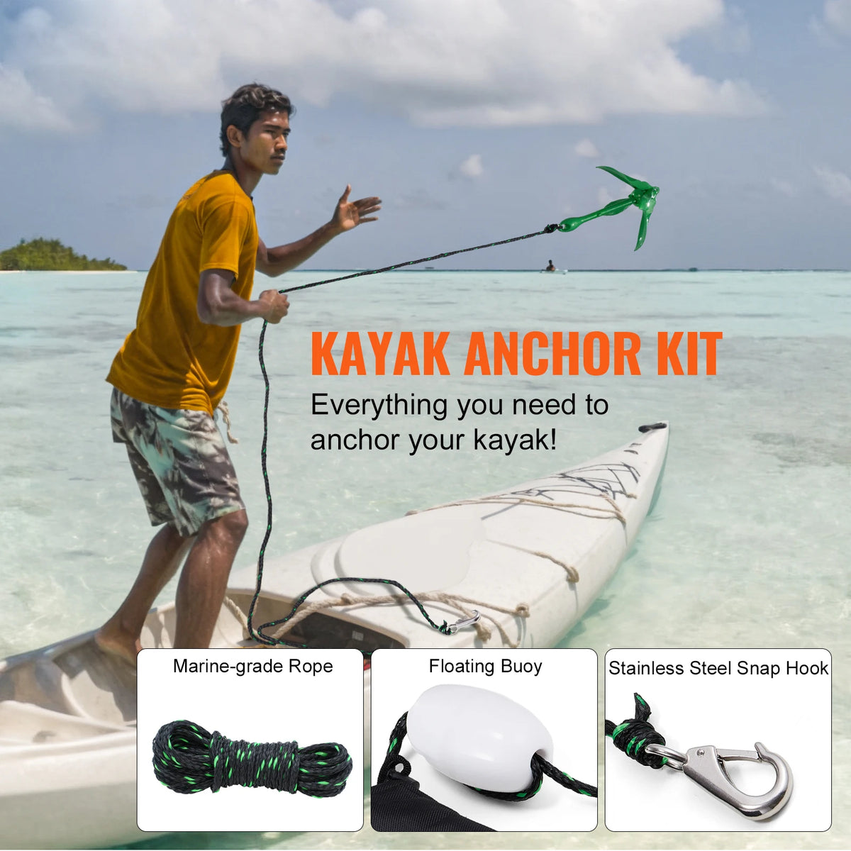 SucceBuy Kayak Anchor Kit With Folding Anchor