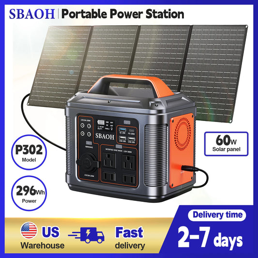 SBAOH Portable Power Station With Solar Panel