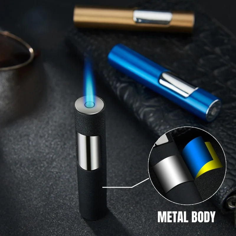 Windproof Refillable Butane Jet Flame Torch Lighter