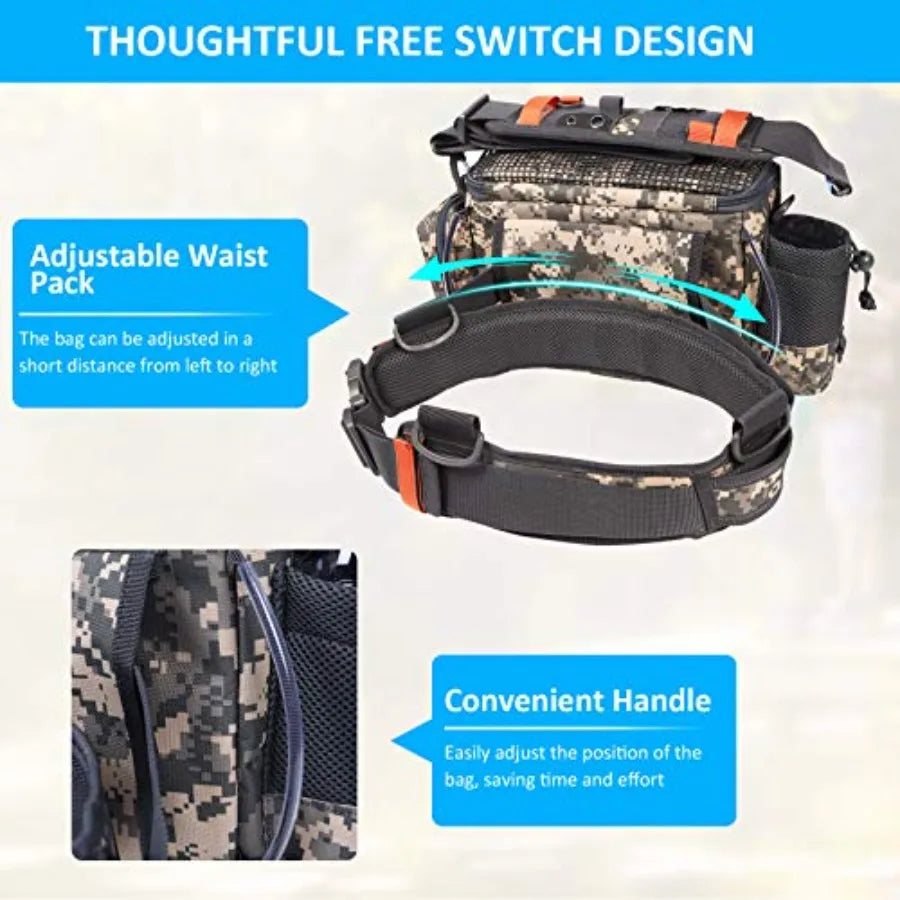 Water Resistant Fishing Tackle Sling Bag
