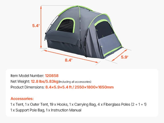 SucceBuy Waterproof Pickup Truck Camping Tent
