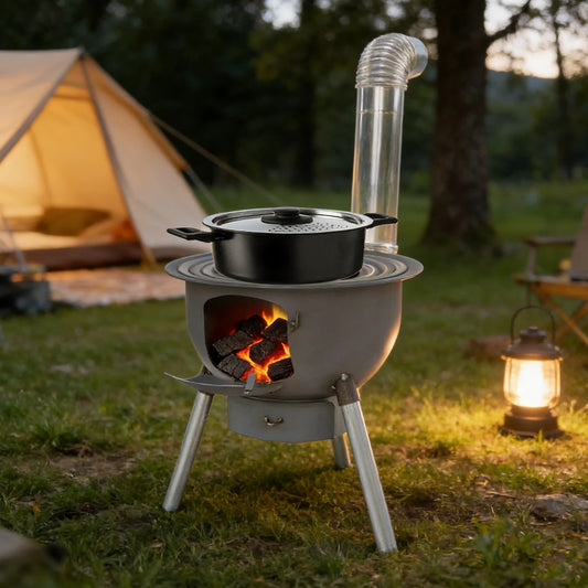 Portable Camping Wood Stove With Grill Grate