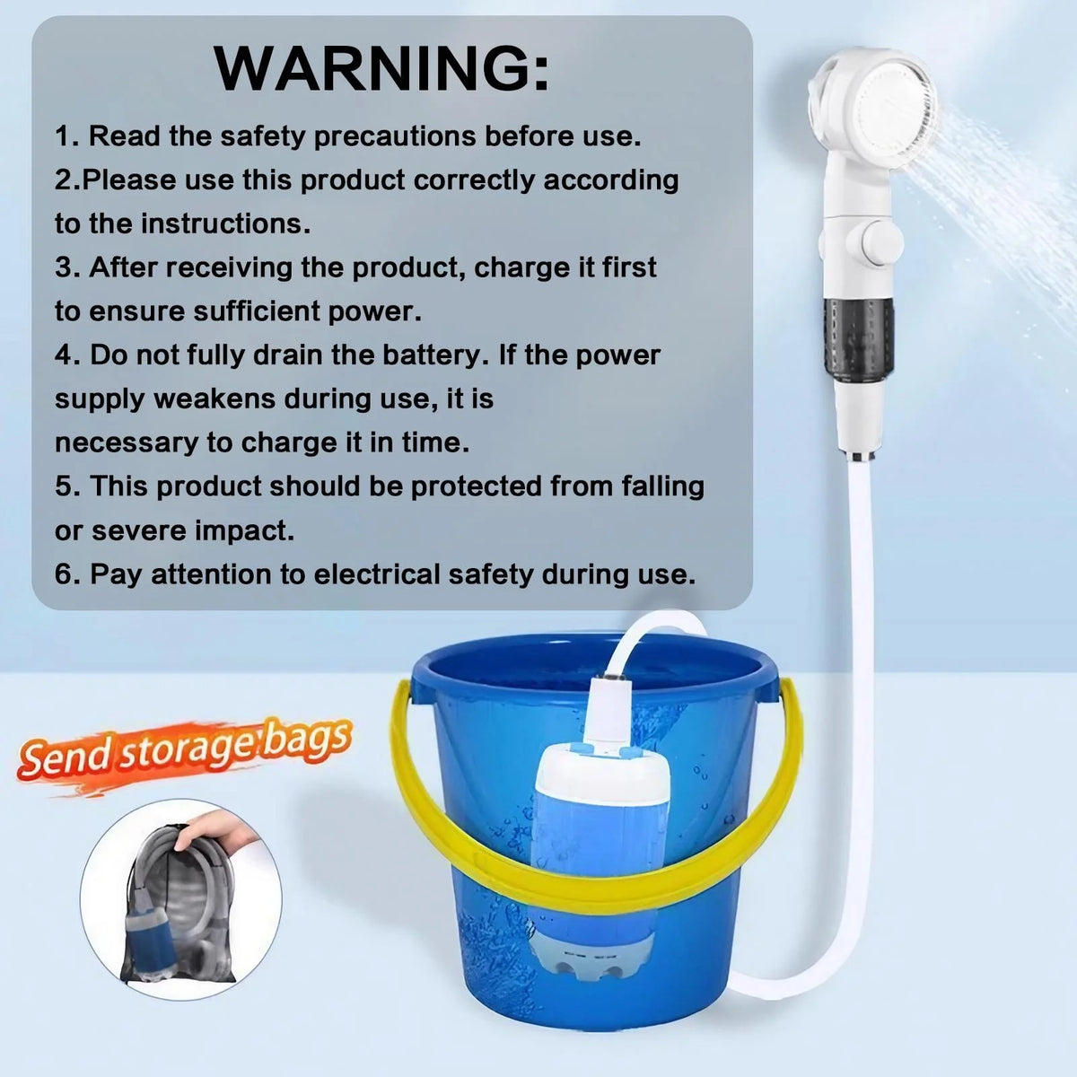 Portable Rechargeable Handheld Shower Sprayer Kit