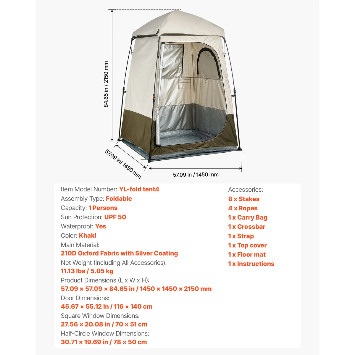 SucceBuy Foldable Camping Shower Privacy Tent