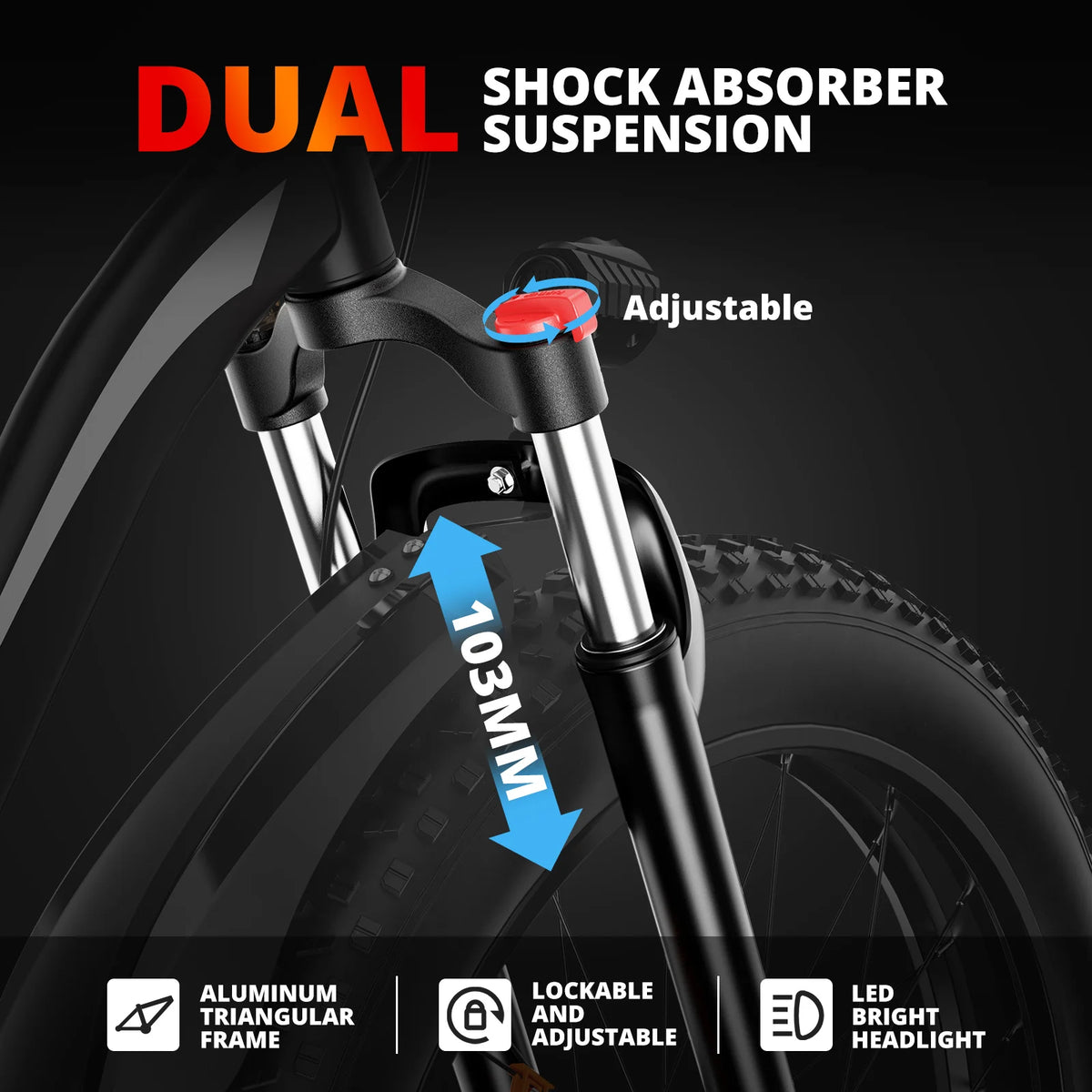 AMYET Electric Fat Tire Mountain Bike