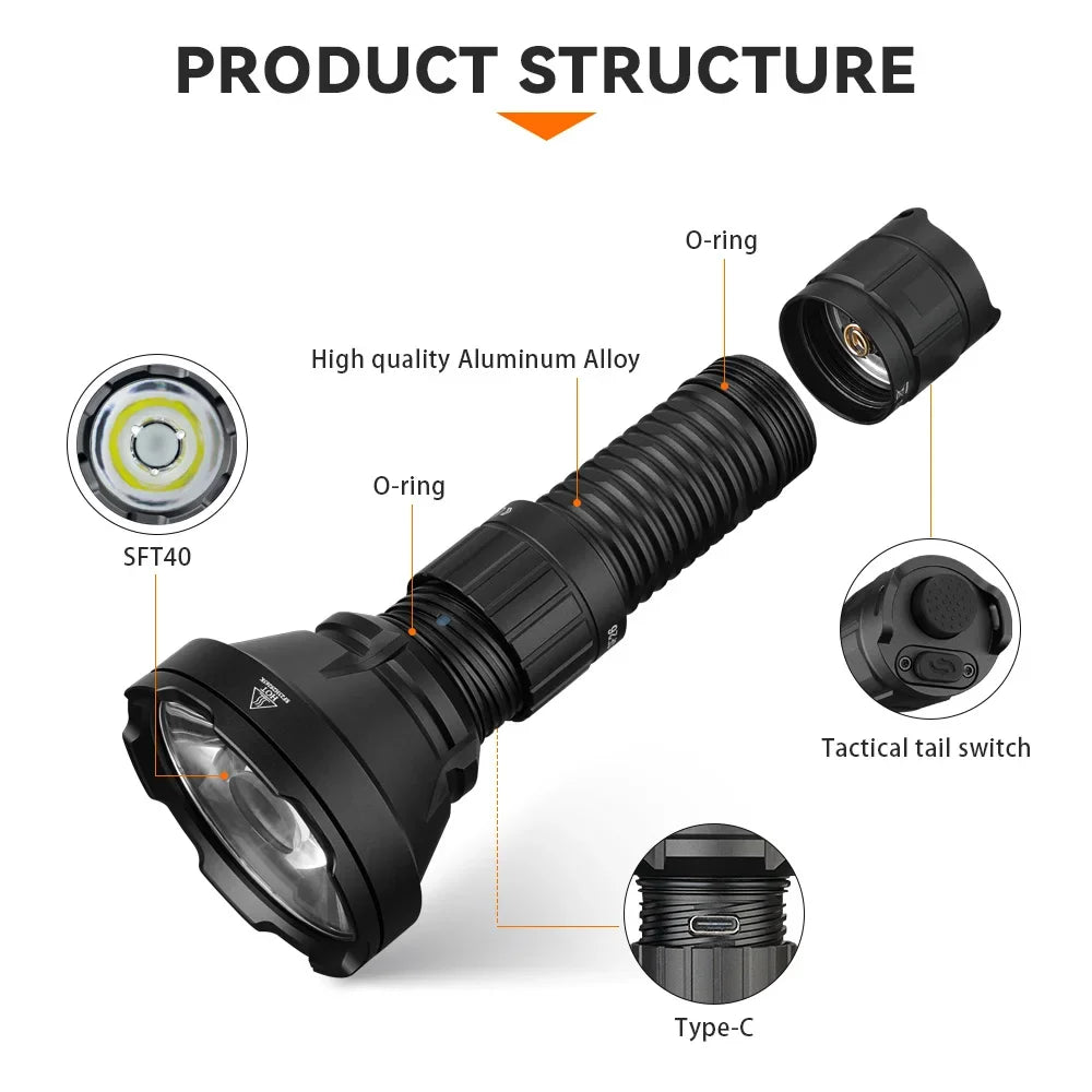 Sofirn SF26 Tactical Rechargeable LED Flashlight