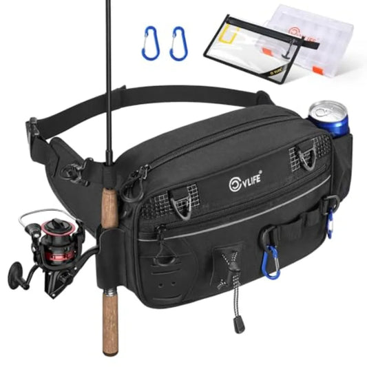 Fishing Tackle Waist Pack With Rod Holder