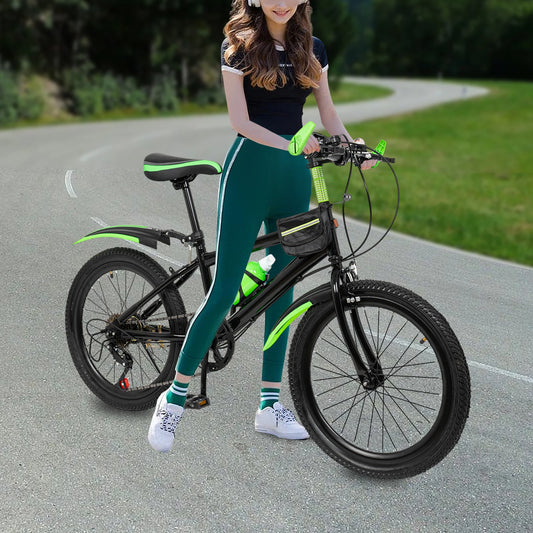 Kids Seven Speed Mountain Bike With Storage Bag