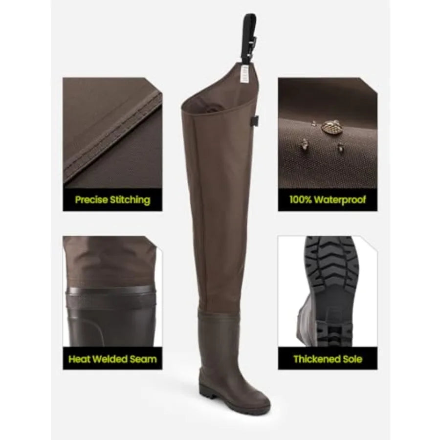 Lightweight PVC Nylon Fishing Hip Wader Boots