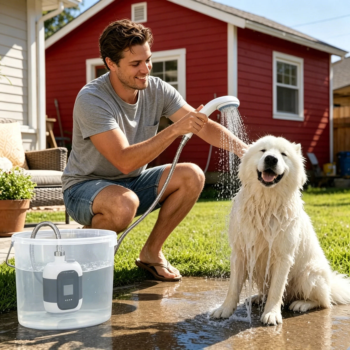 Portable USB Rechargeable Electric Shower Pump