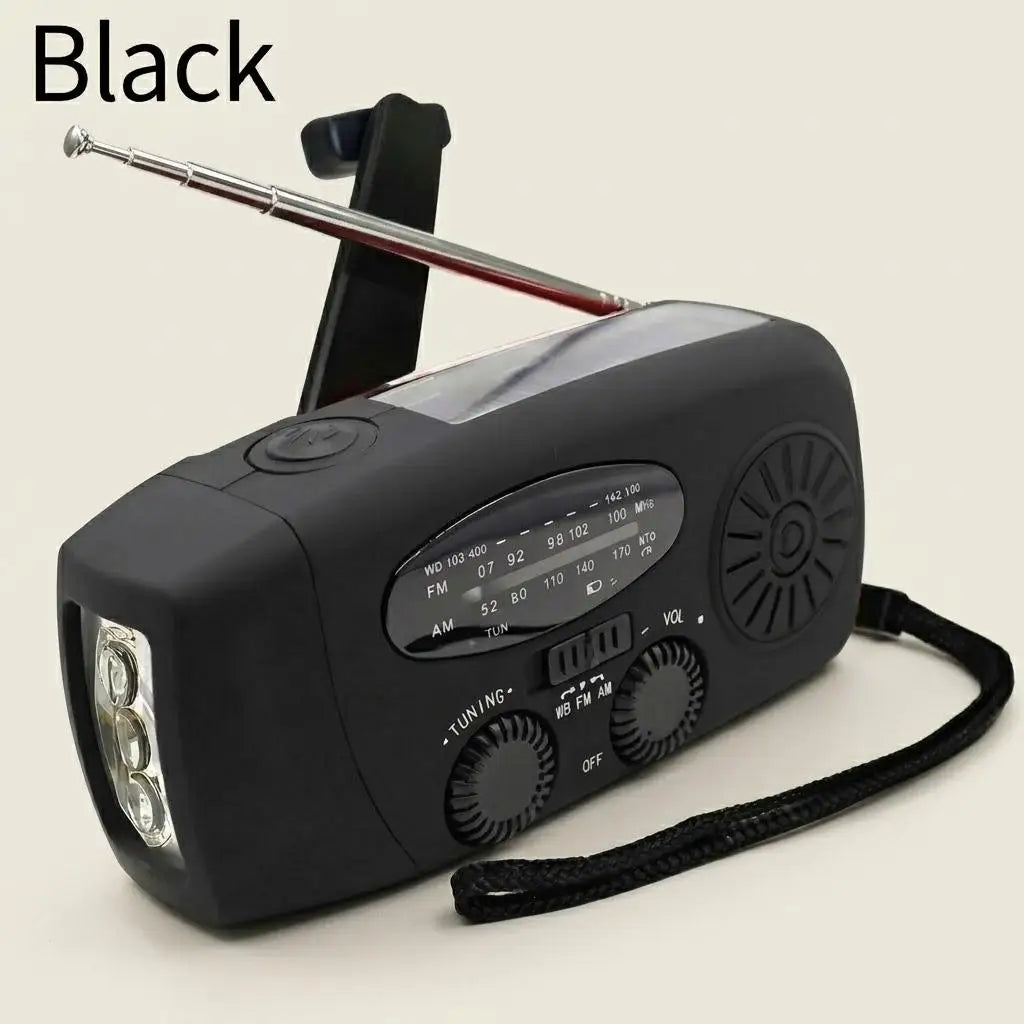 Portable Solar Emergency Weather Radio With Flashlight