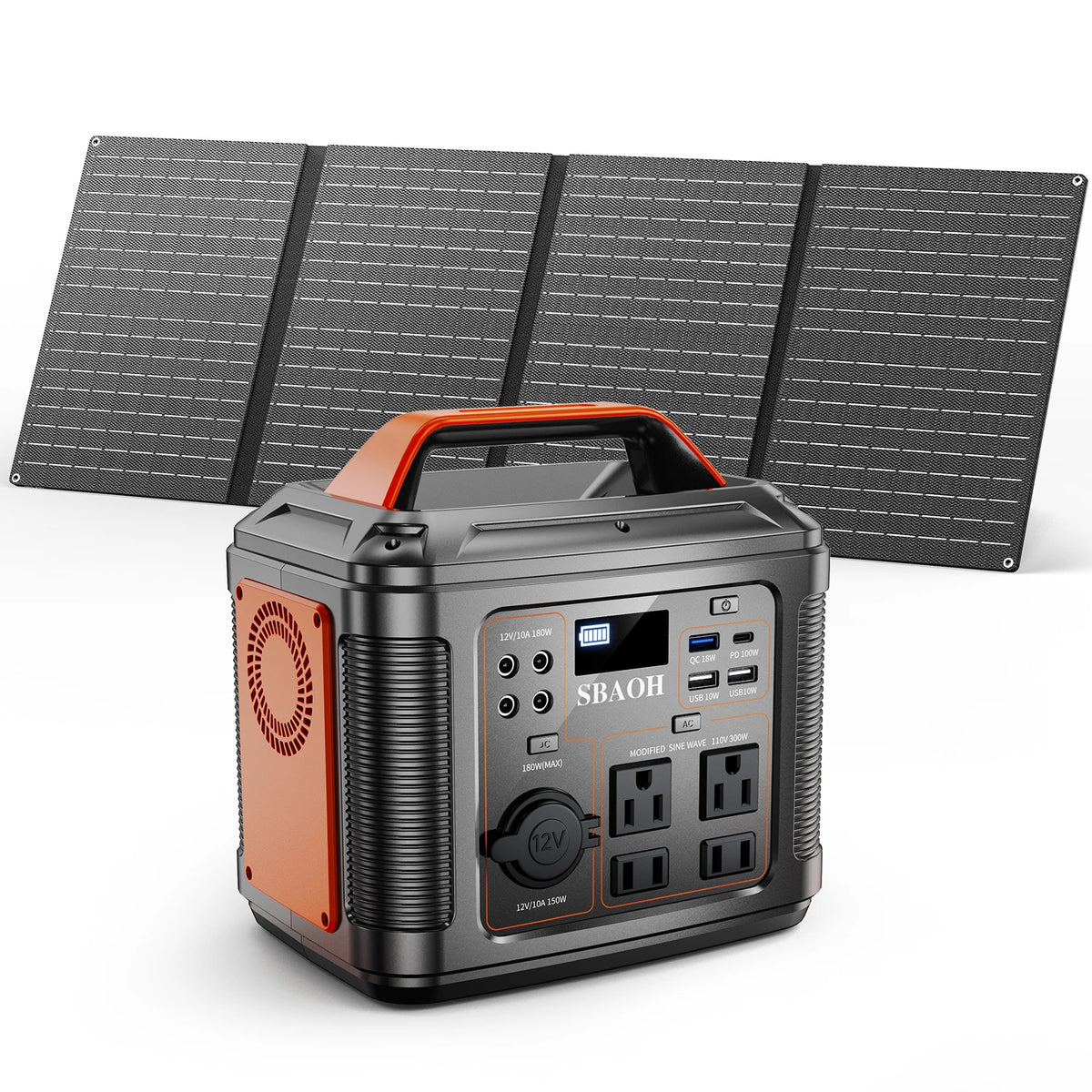SBAOH Portable Power Station With Solar Panel