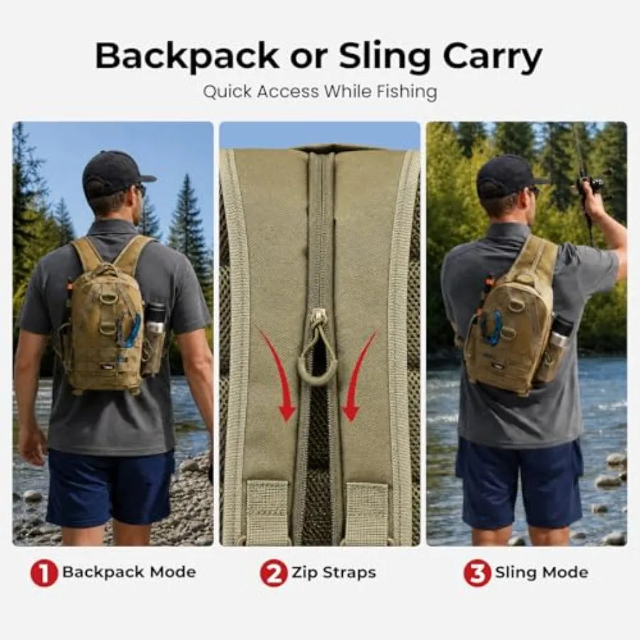 Fishing Backpack With Rod Holder And Gear Storage