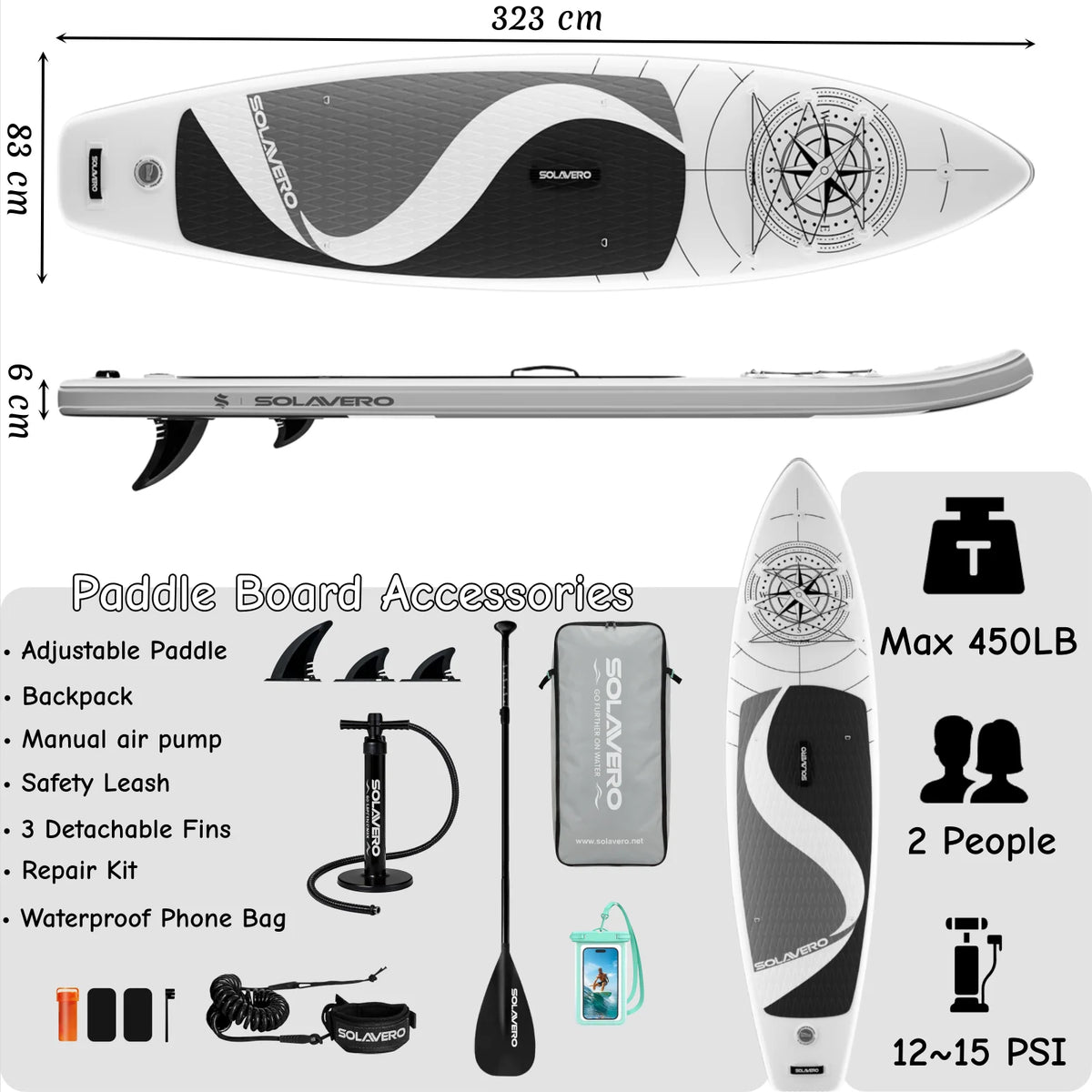 NEBMAAX Inflatable Stand Up Paddle Board