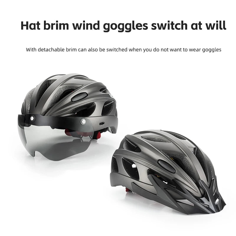 ROCKBROS Lightweight Cycling Helmet With Goggles