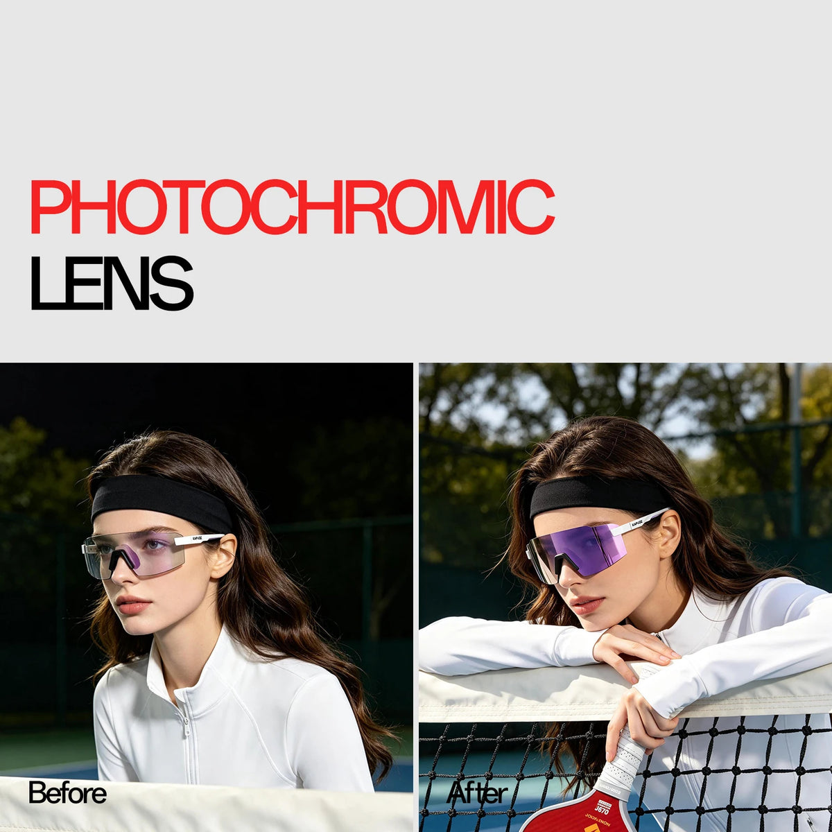 KAPVOE Photochromic Cycling Sports Sunglasses