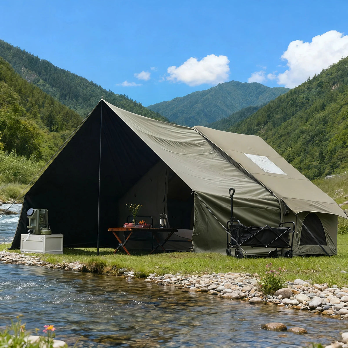Pakicetus Inflatable Camping Tent With Sun Canopy