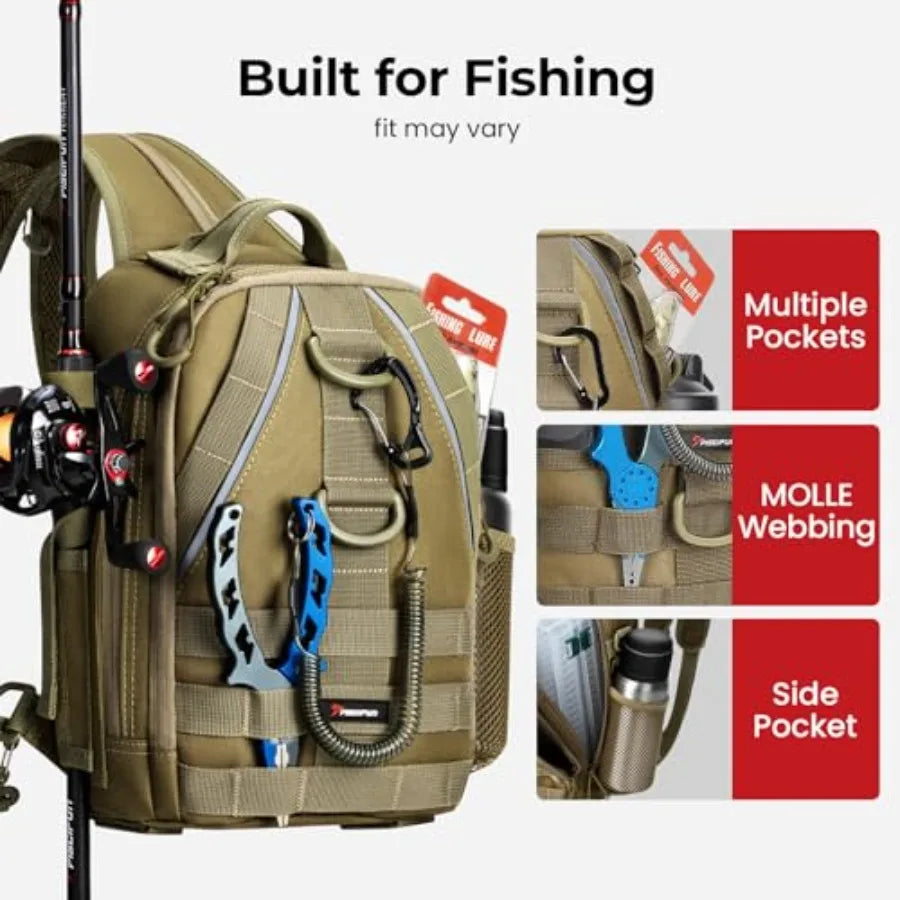 Fishing Backpack With Rod Holder And Gear Storage
